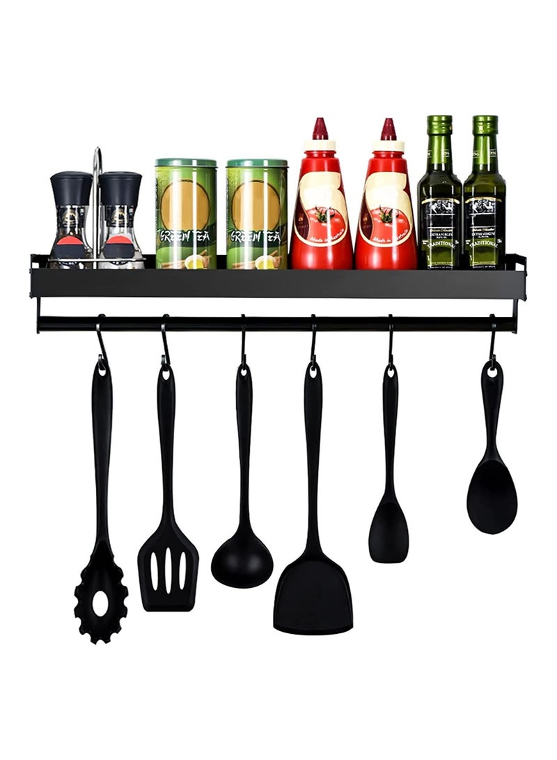 DubaiGallery Kitchen Organizer Storage Wall Mount Spice Racks Aluminum Racks Utensils Spoon Hanger Hook Kitchen Accessories Supplies - Image 1