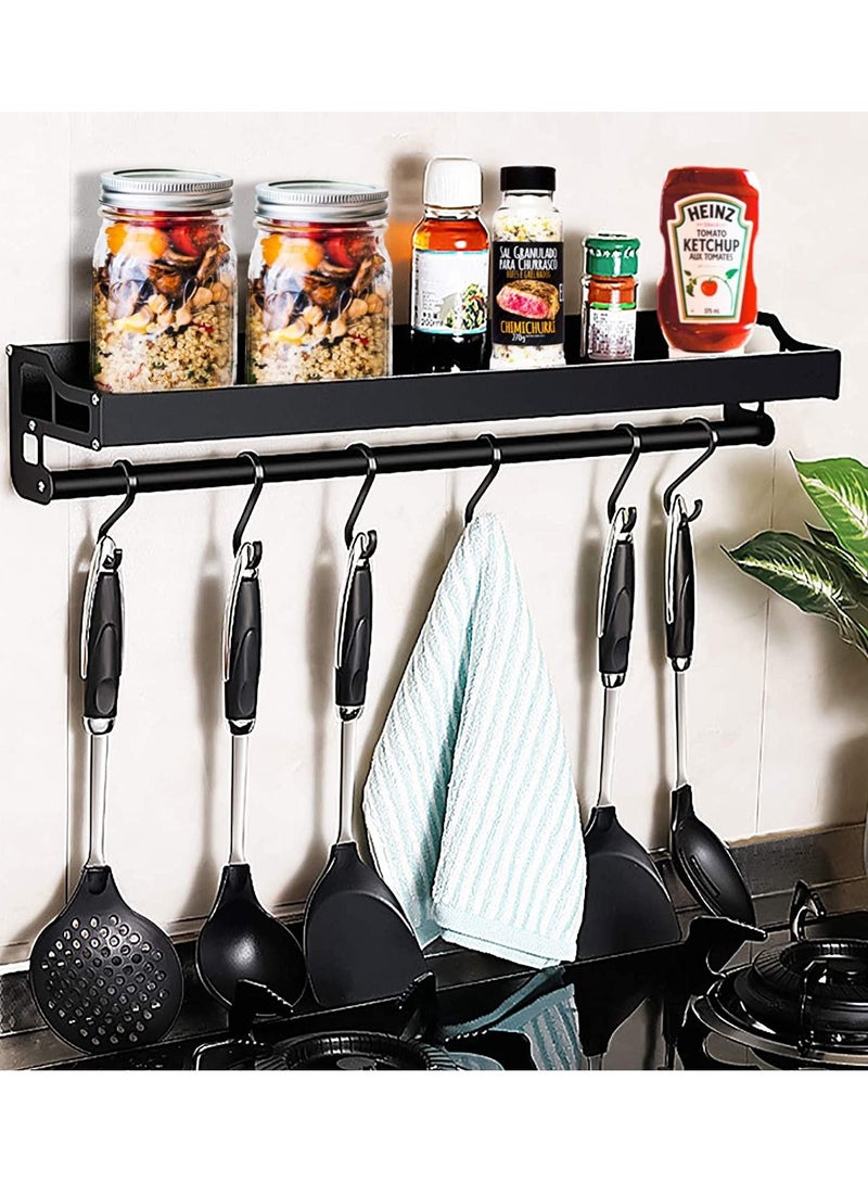 DubaiGallery Kitchen Organizer Storage Wall Mount Spice Racks Aluminum Racks Utensils Spoon Hanger Hook Kitchen Accessories Supplies - Image 3