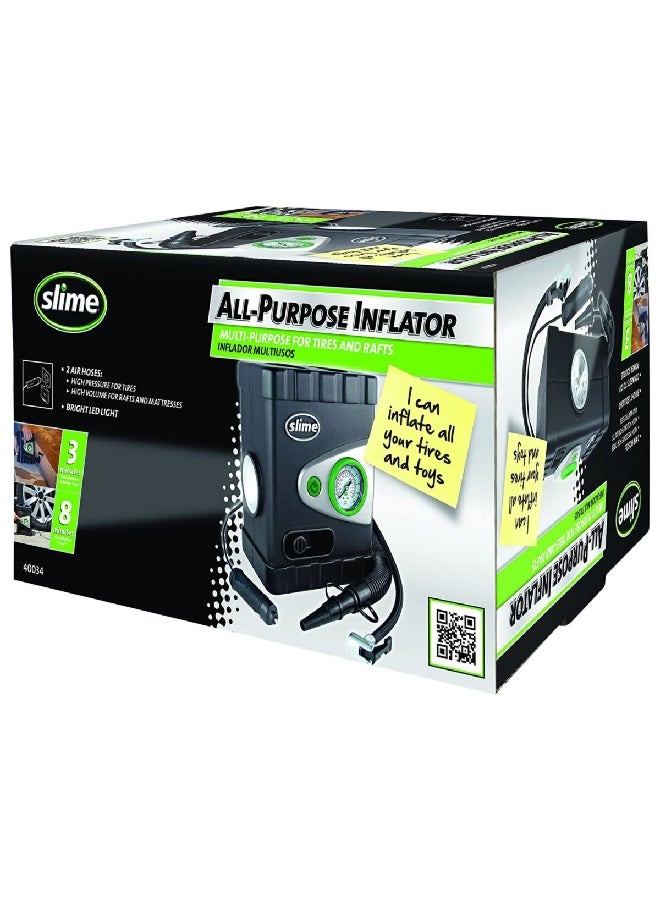 12 V Deluxe All-Purpose Analog Tyre Inflator with LED Light Black 65 cm