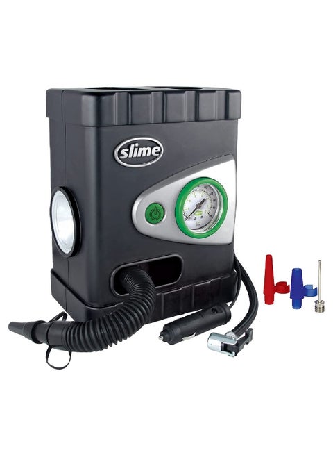 12 V Deluxe All-Purpose Analog Tyre Inflator with LED Light Black 65 cm