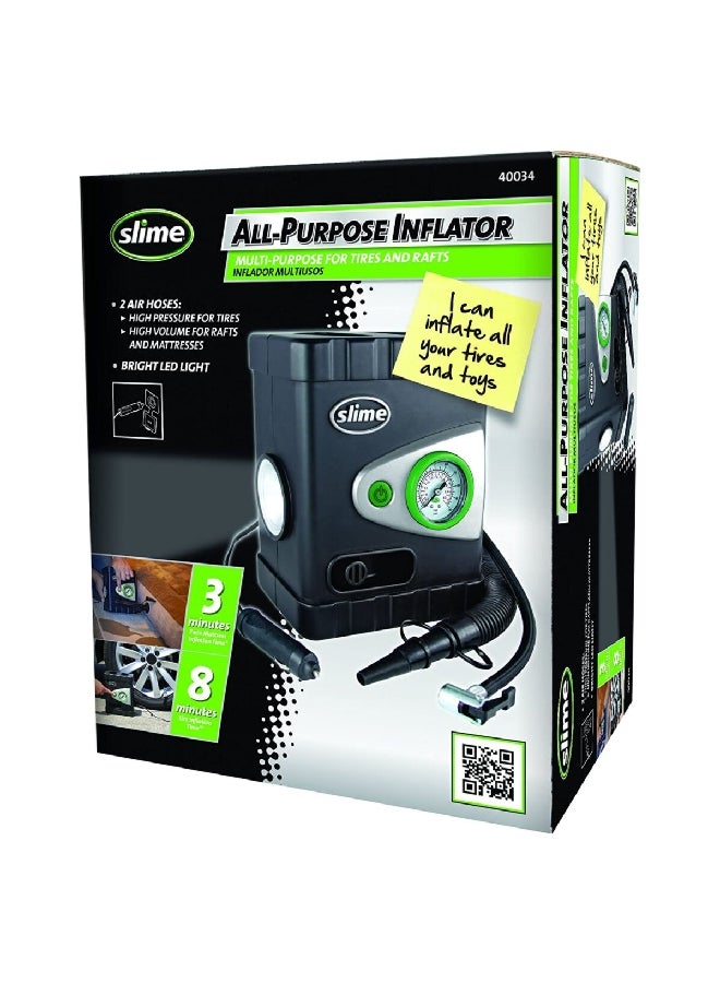 12 V Deluxe All-Purpose Analog Tyre Inflator with LED Light Black 65 cm