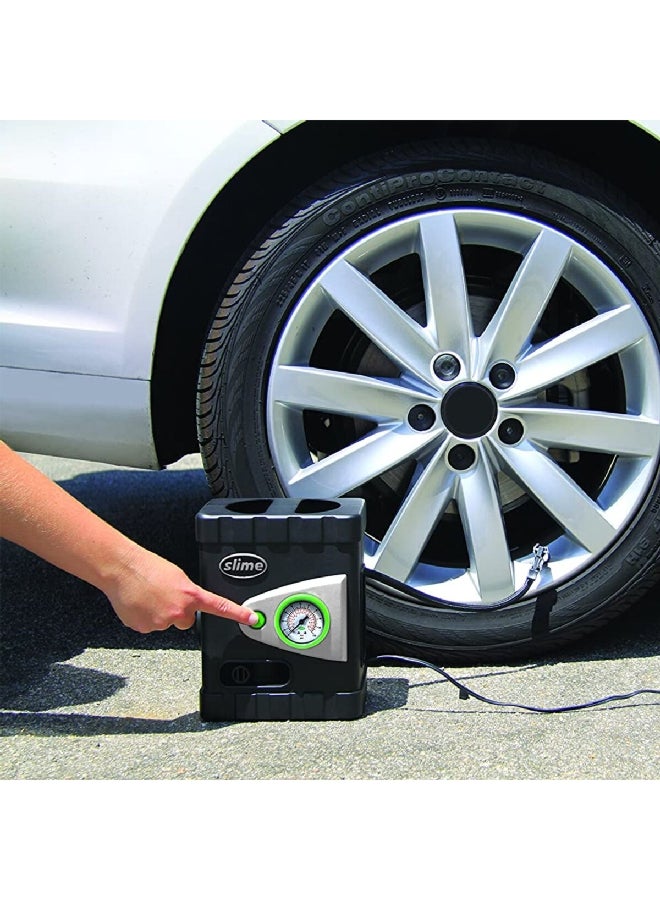 12 V Deluxe All-Purpose Analog Tyre Inflator with LED Light Black 65 cm