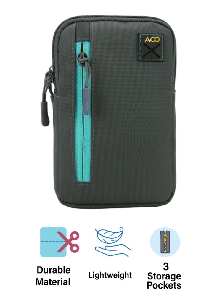 AVOO Small men's bag with large capacity, casual crossbody with multiple pockets for work, school, and everyday use, grey. - Image 2