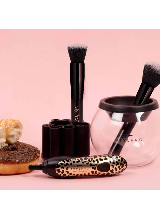 StylPro Gift Set Makeup Brush Cleaner and Dries Brushes Cheetah Device 1unit - Image 3