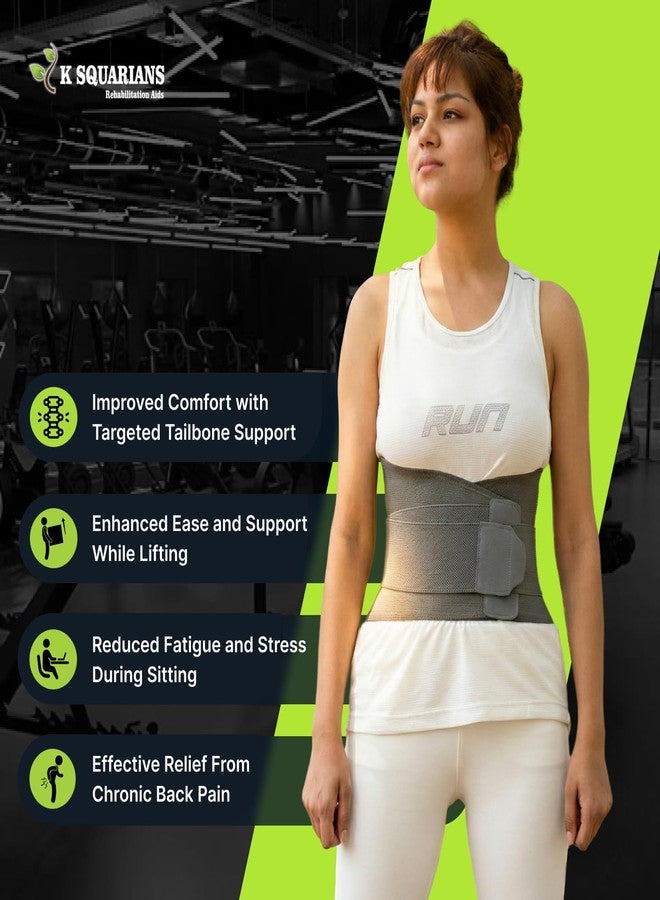 K SQUARIANS Contoured Lumbar Sacral Lower Back Pain Relief Brace | Orthopedic Lumbar Belt for Waist, Back & Abdomen Support | Kamar Belt for Men & Women | Hip & Spine Support with Adjustable Strap | X-Large (46"-52") - Image 5