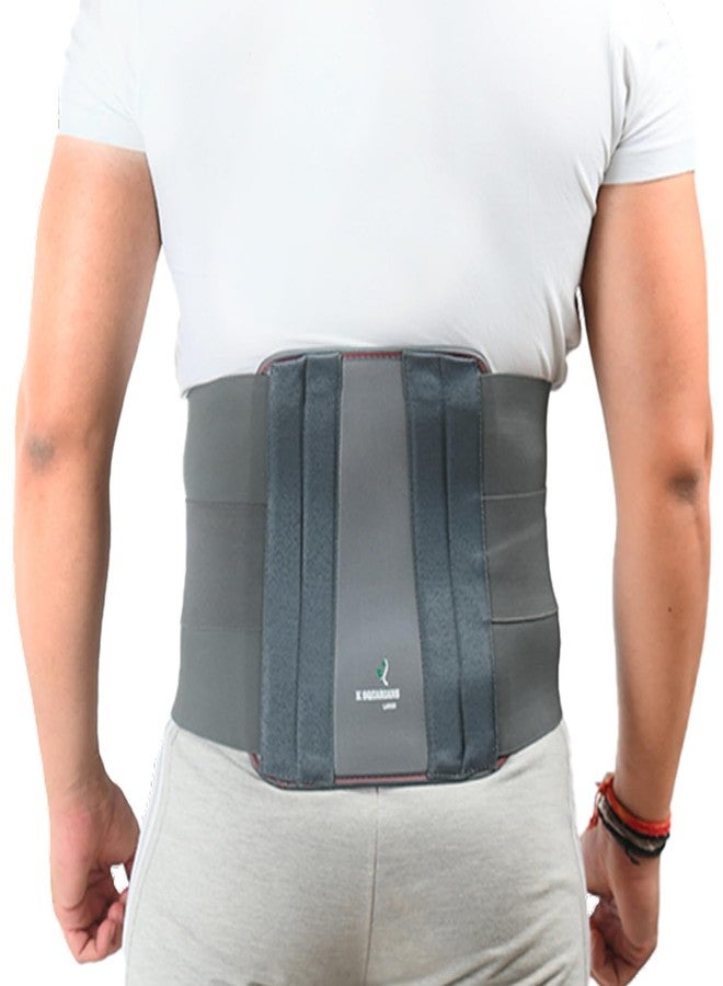 K SQUARIANS Contoured Lumbar Sacral Lower Back Pain Relief Brace | Orthopedic Lumbar Belt for Waist, Back & Abdomen Support | Kamar Belt for Men & Women | Hip & Spine Support with Adjustable Strap | X-Large (46"-52") - Image 1