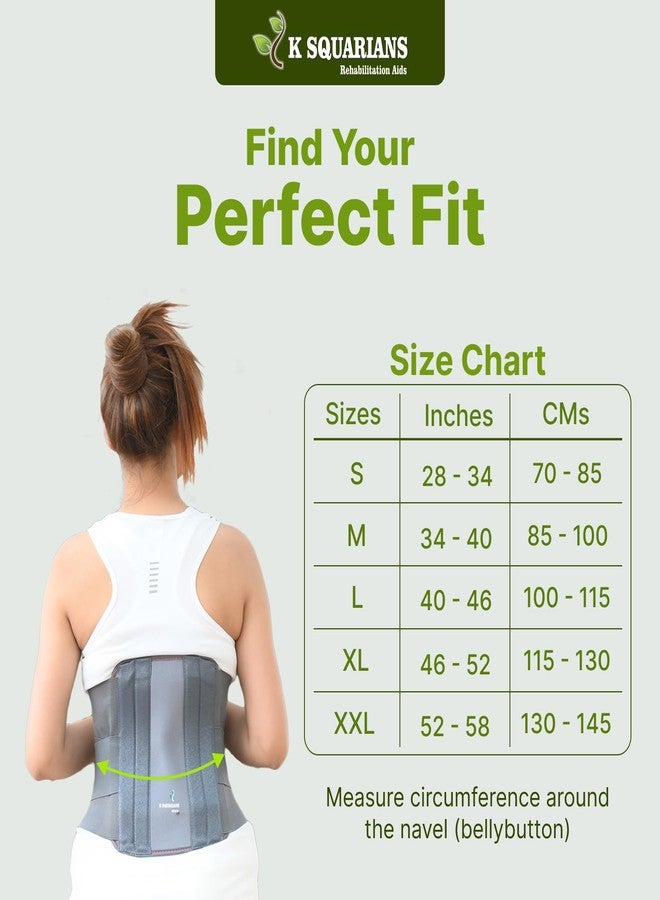 K SQUARIANS Contoured Lumbar Sacral Lower Back Pain Relief Brace | Orthopedic Lumbar Belt for Waist, Back & Abdomen Support | Kamar Belt for Men & Women | Hip & Spine Support with Adjustable Strap | X-Large (46"-52") - Image 4