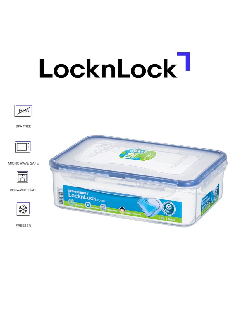 LOCK & LOCK LocknLock Rectangular Food Storage Container 1.6L Airtight Leakproof Lid, BPA-Free, Microwave, Freezer & Dishwasher Safe, Space-Saving Container for Meal Prep & Leftovers - Image 1