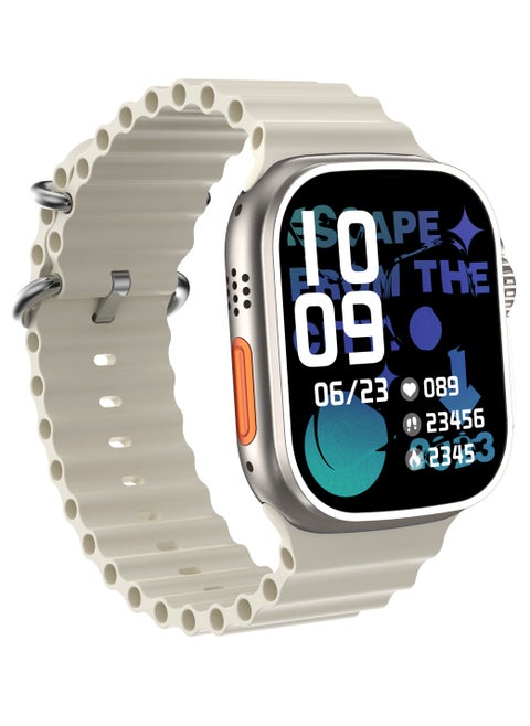 T900 Ultra Bluetooth Calling Smart Watch, 2.2" Big Display Multifunctional Smart Sports Watch, 220mah Battery Waterproof Smart Wrist Watch With All Sports Features and Health Tracker, (Cream)