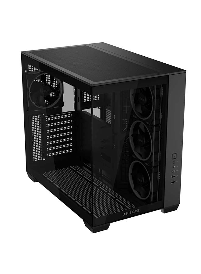 ASUS A32 PLUS TG ARGB ATX Mid-Tower Gaming Case, Dual-Chamber Design, Panoramic Tempered Glass, 4 Pre-Installed ARGB Fans, Supports 420mm GPU, 360mm AIO, USB-C, High Airflow, Black | 90DC00S0-B19000 - Image 2