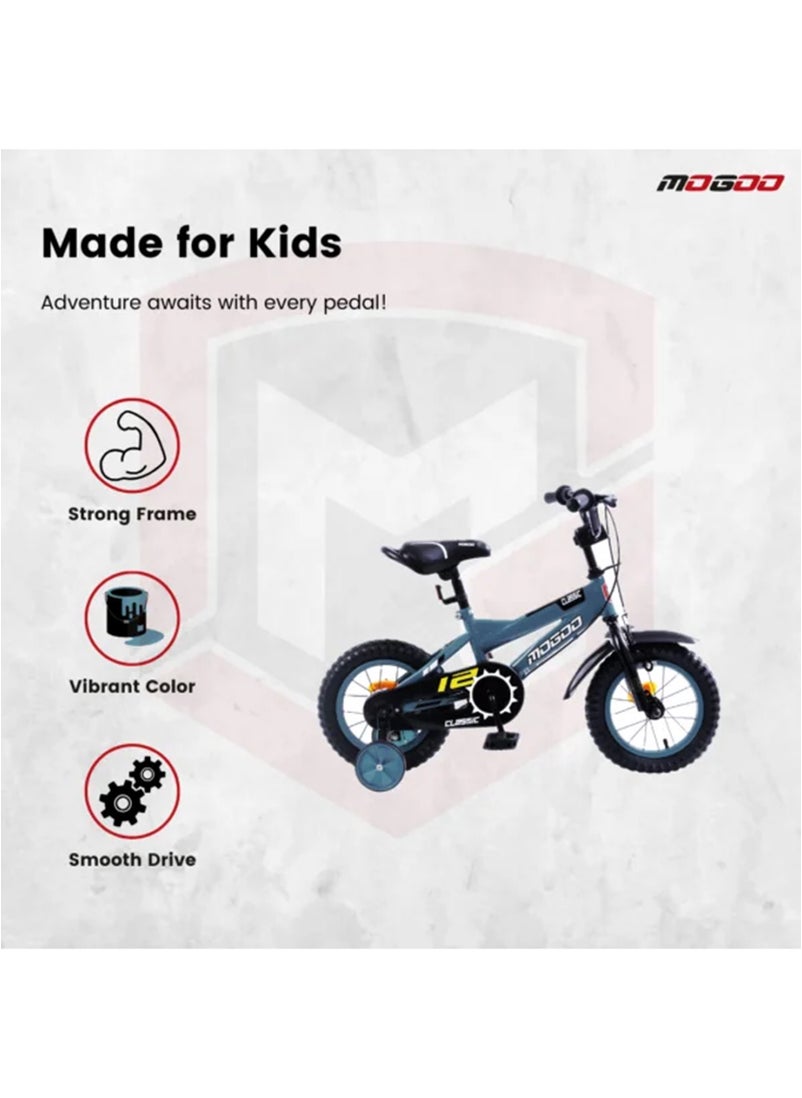 MOGOO - Classic 12 Inch Bicycle - Grey - Image 1