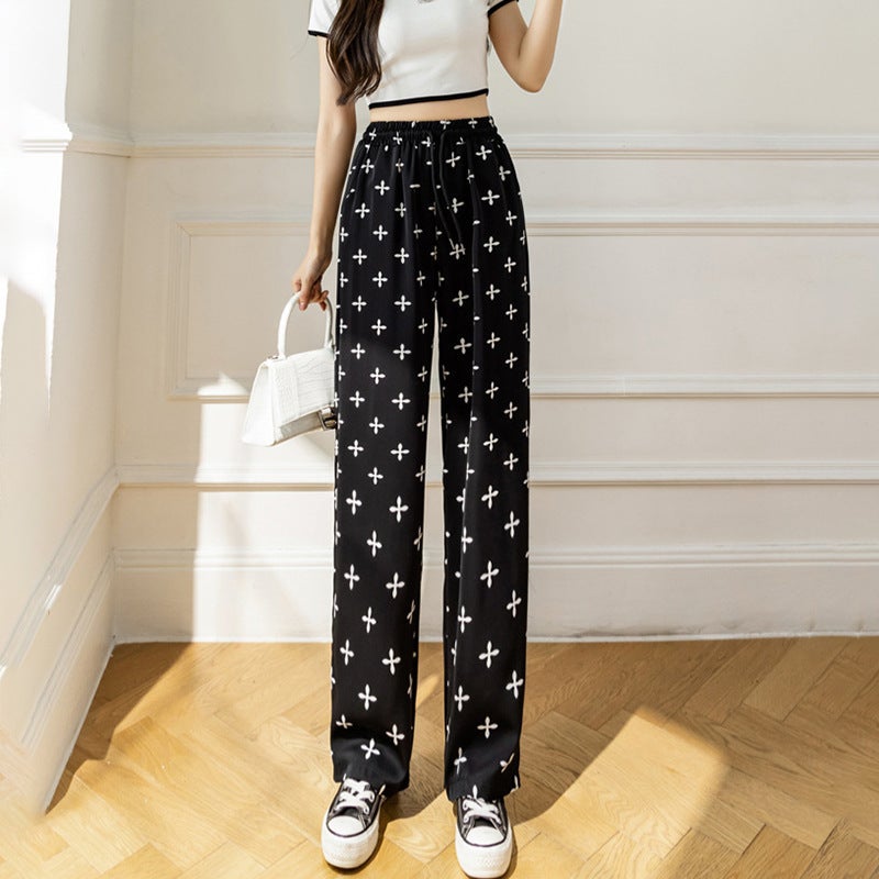 Summer Ink-Dye Casual Trousers for Women Puppy flower - Image 2