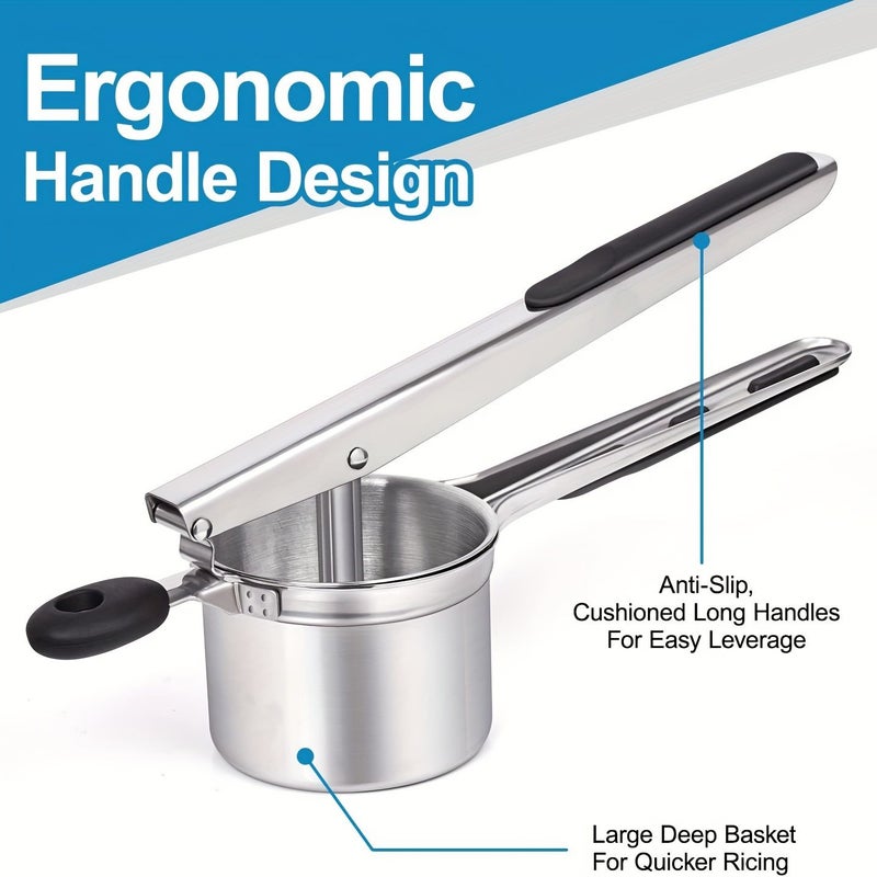 Black Heavy Duty Potato Ricer Press for Perfect Mashed Potatoes - Image 2