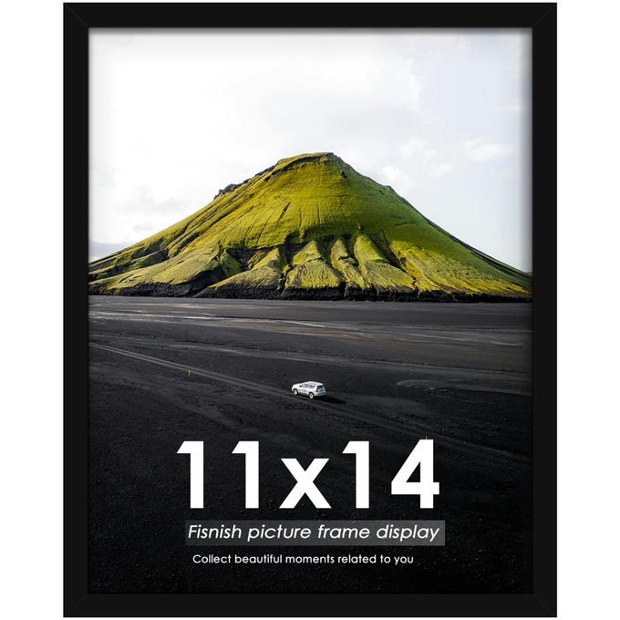 11X14 PICTURE FRAME FOR TABLETOP DISPLAY HORIZONTAL OR VERTICAL WALL MOUNTING BLACK