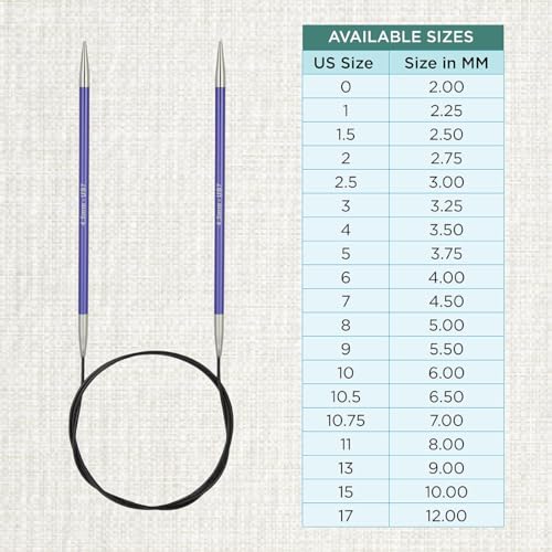 KnitPro Zing Fixed Circular Needles 24" (60cm) | US Size 7 (4.5mm) - Image 4