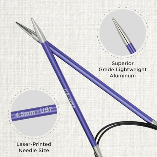 KnitPro Zing Fixed Circular Needles 24" (60cm) | US Size 7 (4.5mm) - Image 2