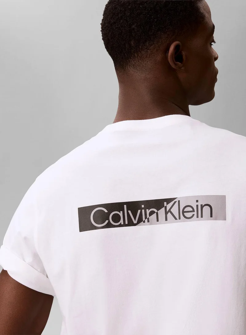CALVIN KLEIN Bright White Graphic T-Shirt for Men | Best Price UAE