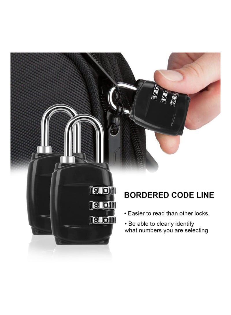 KASTWAVE Luggage Locks Combination Padlocks, 3 Digit Combination Padlock Codes with Alloy Body Mini Small Combination Lock Trolley Luggage Padlock Gym Lockers Travel Bag Suit Case Bike Locks (4 pcs)  - Image 3