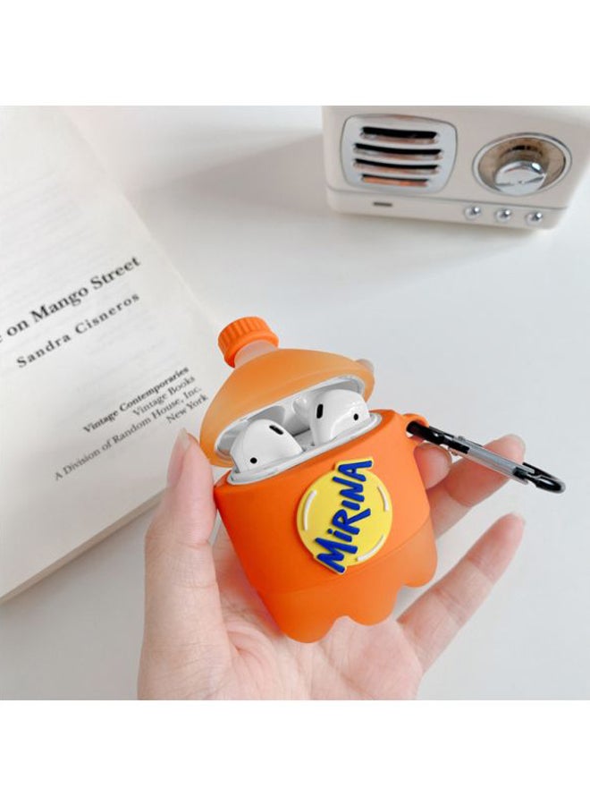 Mirina Themed Case Cover With Carabiner For Apple AirPods 1/2 Orange/Yellow/Blue - Image 2