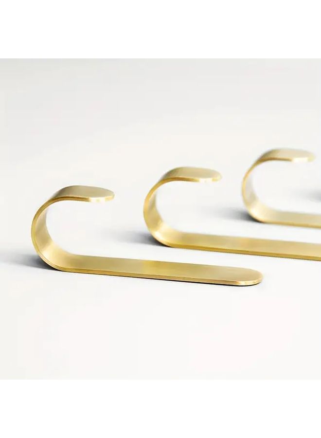 Golden 3 Piece Metal Wall Hooks No Drill Sticky Hangers For Bathroom Kitchen Towels - Image 3