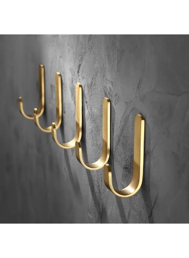 Golden 3 Piece Metal Wall Hooks No Drill Sticky Hangers For Bathroom Kitchen Towels - Image 2