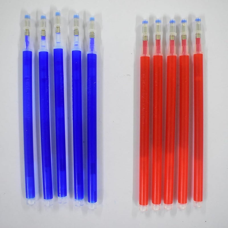 Generic Prabhas Designs Heat Erasable Fabric Marker Pens 10 Pack 5 Blue 5 Red AutoVanishing Pen for Tailors Sewing Embroidery and Quilting Dressmaking  - Image 1