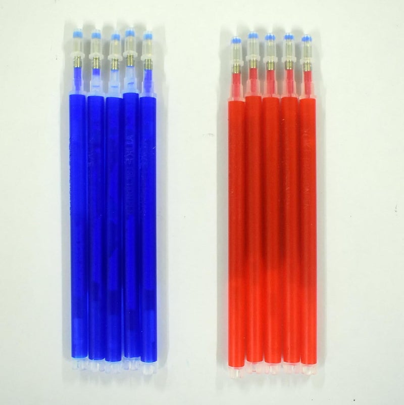 Generic Prabhas Designs Heat Erasable Fabric Marker Pens 10 Pack 5 Blue 5 Red AutoVanishing Pen for Tailors Sewing Embroidery and Quilting Dressmaking  - Image 2
