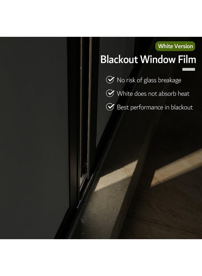 VELIMAX VELIMAX White Blackout Window Film, 100% Light Blocking Window Cover, Opaque Vinyl Cling, Privacy Film for Glass, Sun Blocking Films Non Adhesive, 17.7in x 78.7in  - Image 4
