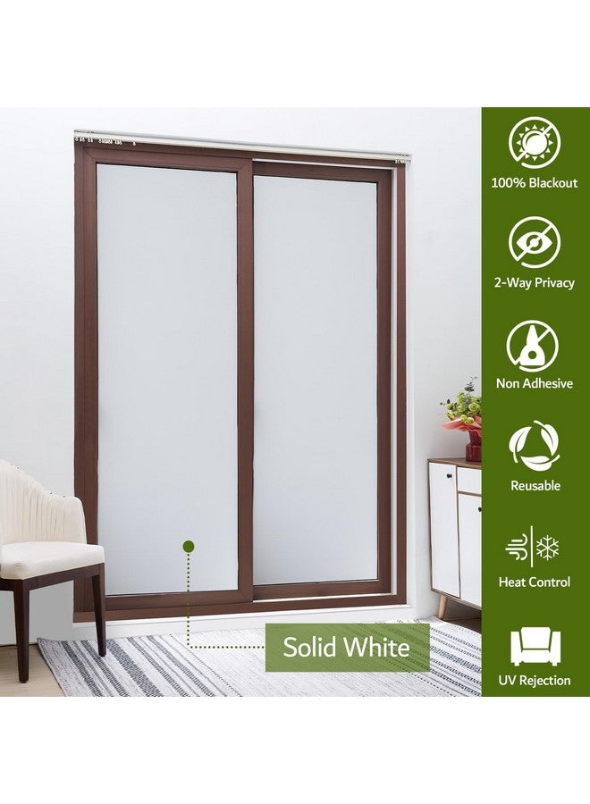 VELIMAX VELIMAX White Blackout Window Film, 100% Light Blocking Window Cover, Opaque Vinyl Cling, Privacy Film for Glass, Sun Blocking Films Non Adhesive, 17.7in x 78.7in  - Image 3