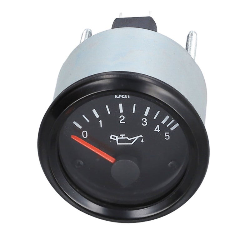 Oil Pressure Gauge 52mm 0-5bar Real-time Pressure Display - Waterproof Dustproof Transparent Cover High Accuracy Aluminium Alloy Gauge for Engine Sets Instrument Boxes - Image 3
