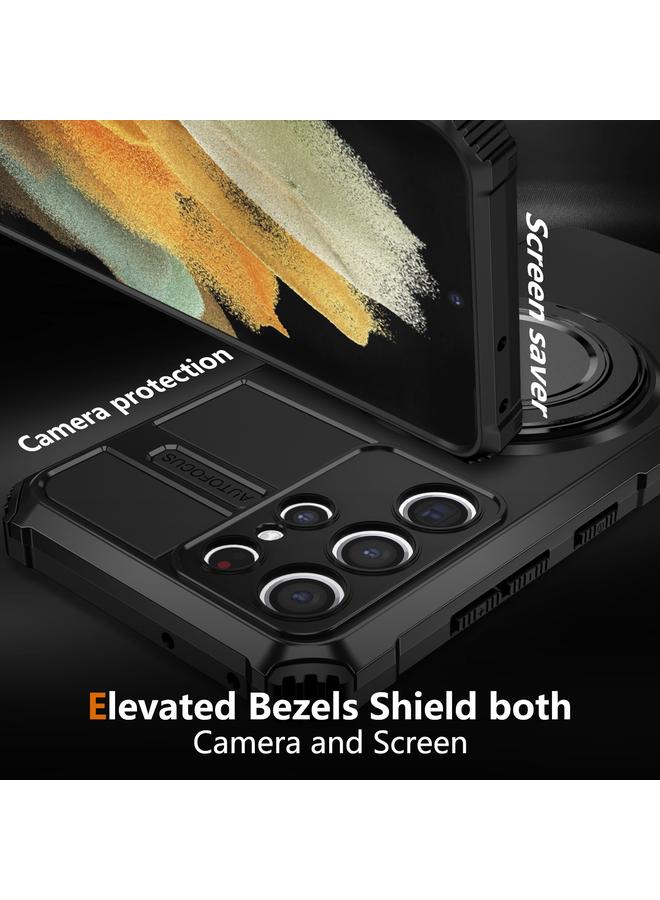 S-TOP Case For Samsung Galaxy S21 Ultra 5G Rotating Magnetic Holder Phone Case - Image 2