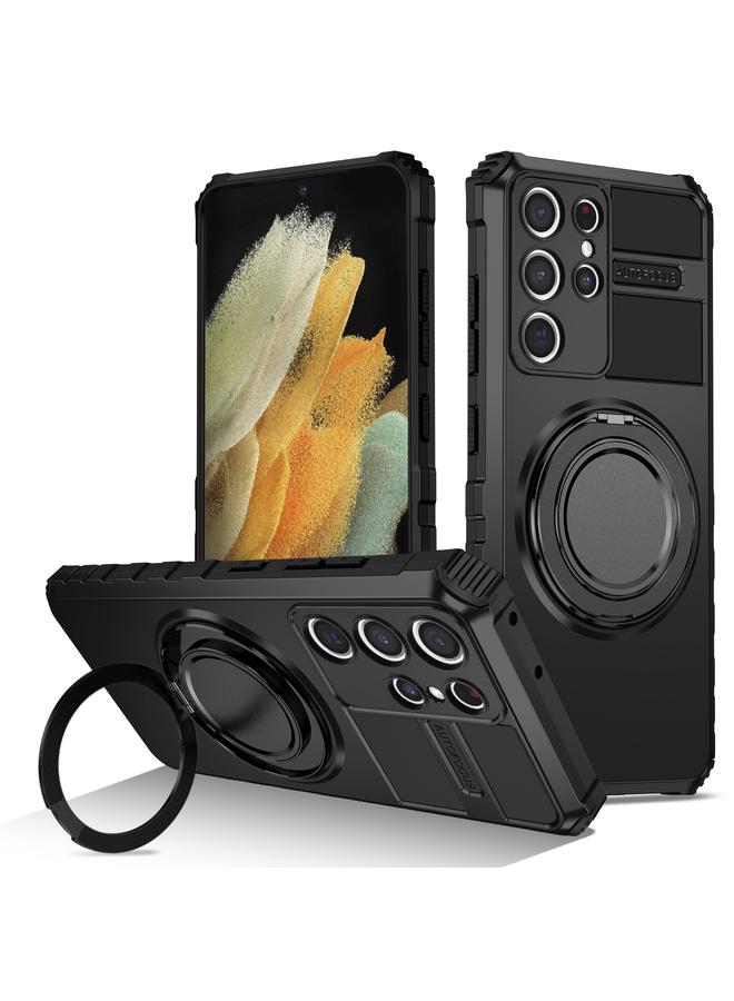 S-TOP Case For Samsung Galaxy S21 Ultra 5G Rotating Magnetic Holder Phone Case - Image 1