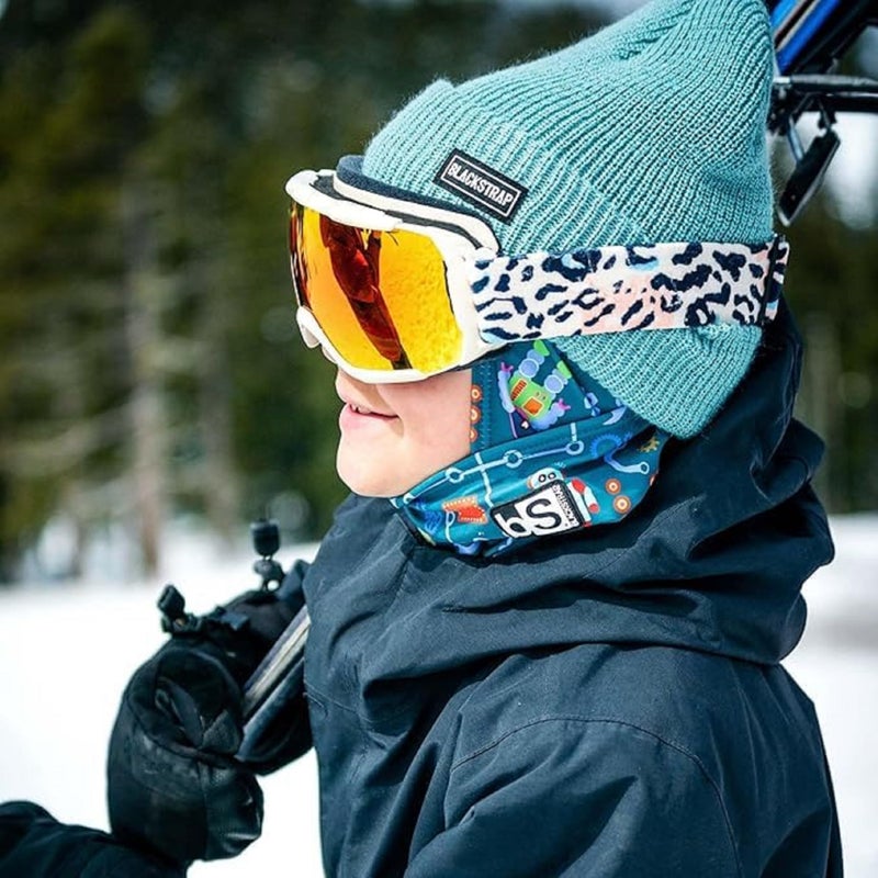 BLACKSTRAP Kids' Hood ExoHinge Balaclava Ski Mask, Helmet Compatible, Keeps Kids Comfortable and Warm, [Bright Orange] - Image 5