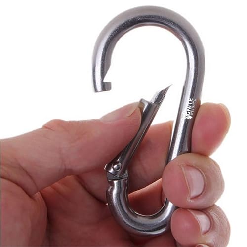 IGNITE WEIGHTS® Heavy Duty, Stainless Steel Carbiner Clip Snaphook-3.16Inch Safety Lock Cable Attachment, Keychain, Hook Swing Connector, (Silver) Pack of 6 - Image 4
