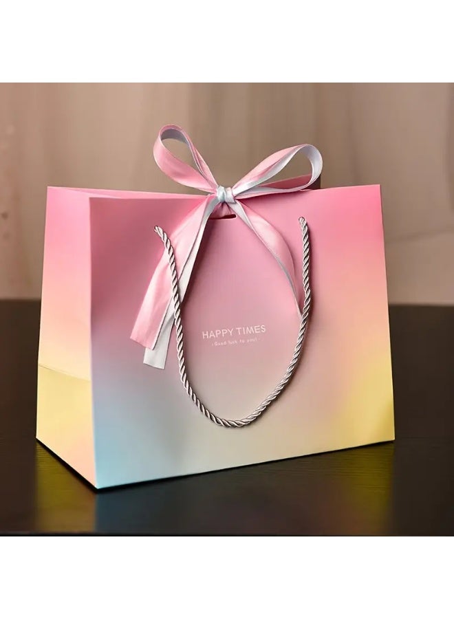 SCENT HOUSE 2 قطع أكياس هدايا متدرجة باللون الوردي - حجم صغير مع رباط قوس، للاحتفالات - Image 1