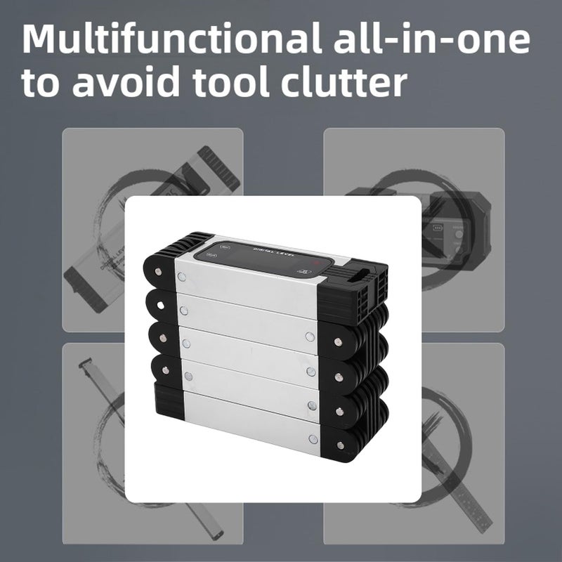 75cm Aluminum Alloy Folding Level With Magnet 5 Sections Multi Angle Measurement Tool - Image 4