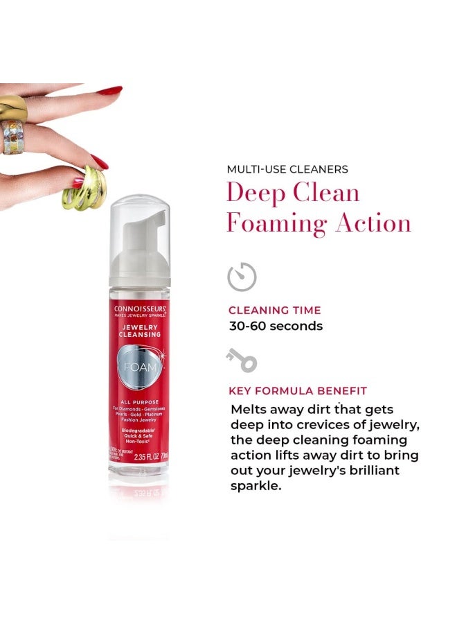 Connoisseurs Jewellery Cleaner Foam  Jewellery Cleaning Solution for Gold Silver Gemstones & Diamonds  Non-Toxic Cleaner for Removing Dirt - Image 3