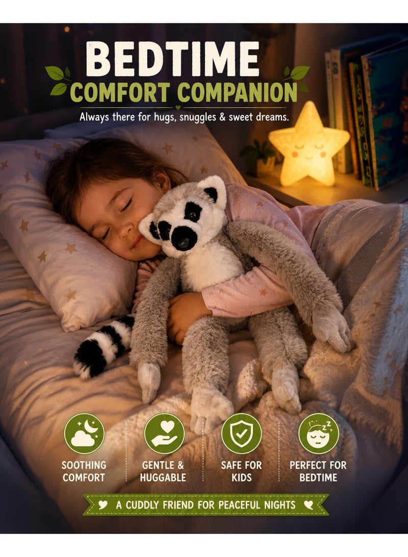 Wild Planet Lemur Plush Toy 42cm Soft Stuffed Animal Cute Jungle Primate Plush Doll Realistic Ring Tailed Lemur Teddy Hugging Pillow Cuddly Wildlife Plush Gift Toy for Boys Girls Kids Toddlers Bedroom Décor Educational Jungle Animal Companion - Image 2