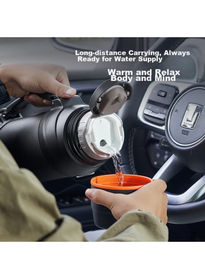 Joyoung Travel Kettle, Insulated Bottle, Stainless Steel, Large Capacity, Thermos, Outdoor Hot Water Kettle, 2l-wr575 - Image 3