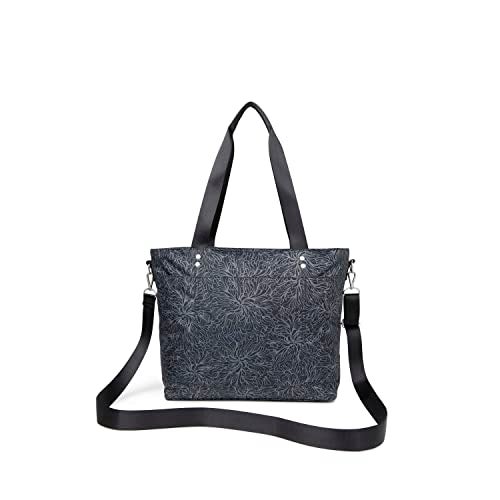 Baggallini Carryall Tote Bag - Crossbody Tote Bag for Women, Midnight Blossom – Medium - Image 3