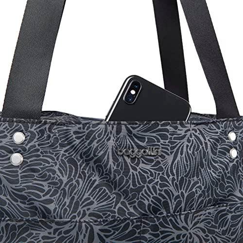 Baggallini Carryall Tote Bag - Crossbody Tote Bag for Women, Midnight Blossom – Medium - Image 5