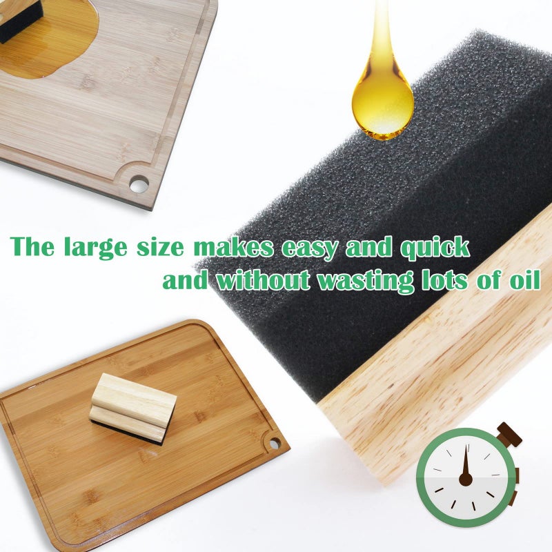 Anfu Oil Wax Applicator  Wood Applicator  Wide Applicator For Cutting Board Oil & Replaceable Applicator Scrubber Foam Pads  Furniture Wax Applicator  Mineral Oil Applicator - Image 5