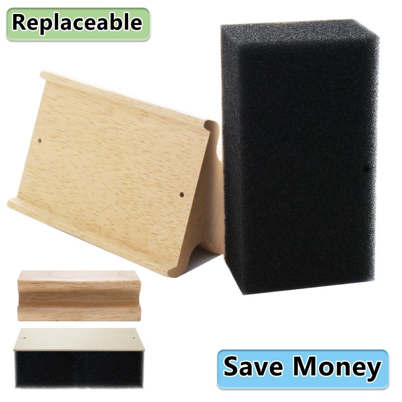 Anfu Oil Wax Applicator  Wood Applicator  Wide Applicator For Cutting Board Oil & Replaceable Applicator Scrubber Foam Pads  Furniture Wax Applicator  Mineral Oil Applicator - Image 2