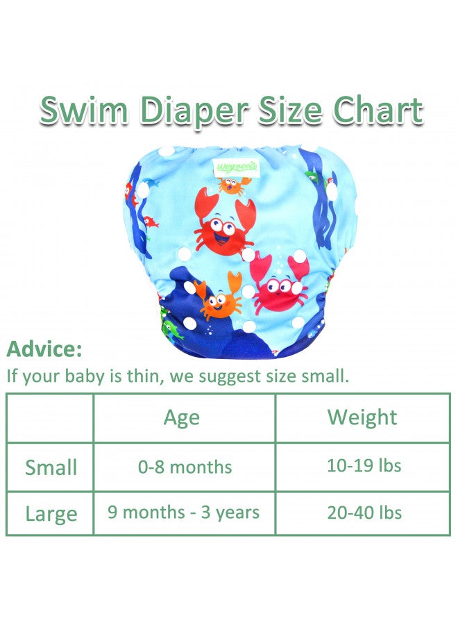 wegreeco Baby & Toddler Snap One Size Adjustable Reusable Baby Swim Diaper (Sea-Elves, Large, 3 Pack) - Image 2