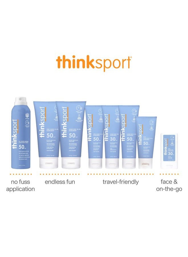 Thinksport SPF 50+ Mineral Sunscreen with Clear Zinc Oxide, 6 Fl Oz – Safe, Natural, Water Resistant, Broad Spectrum UVA/UVB Sun Screen for Sun Protection – Vegan, Reef Safe Sunscreen - Image 5