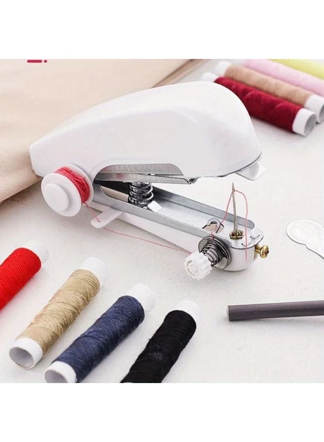 Portable Mini Sewing Machine White with 12 Color Thread Roll for Home Travel Quick Repairs - Image 2