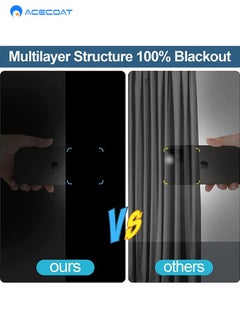 ACECOAT Blackout Curtains for Bedroom, Portable DIY Window Blinds, No Drill Window Shades & Blackout Blinds with Stickers & Tabs for Baby Nursery, Travel, Dorm Room,Office (145CM X 100CM)，Black  - Image 4