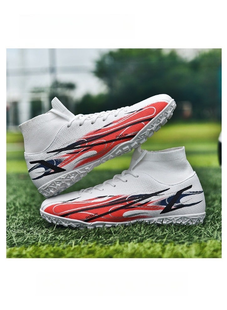 SKT Shiketro High-Top Short Spikes Artificial Turf Soccer Boots for Teenagers and Students, Outdoor Training Sneakers for Men and Women - Image 2