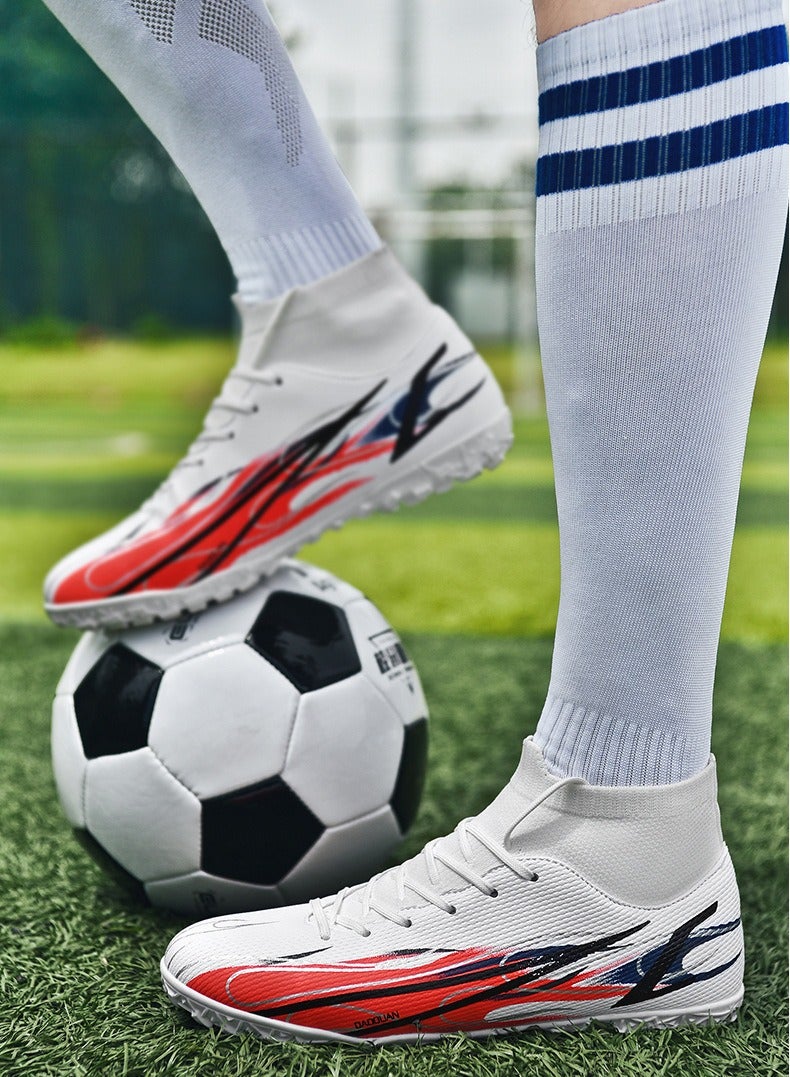 SKT Shiketro High-Top Short Spikes Artificial Turf Soccer Boots for Teenagers and Students, Outdoor Training Sneakers for Men and Women - Image 3
