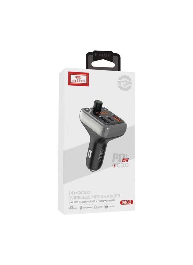 Earldom - ET-M63 Bluetooth Open Listening FM Transmitter and Car Charger / Bluetooth MP3 & Car Charger - Image 1